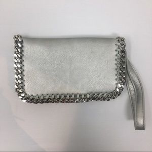 Silver Clutch Phone Wallet Wristlet